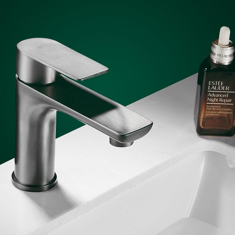 洗脸盆水龙头枪灰不锈钢台下盆浴室柜龙头卫生间面盆冷热出水