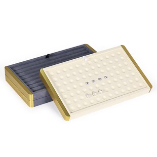 金属珠宝展示托盘裸石圆珠看货盘珍珠手串阶梯饰W品收纳陈列盘