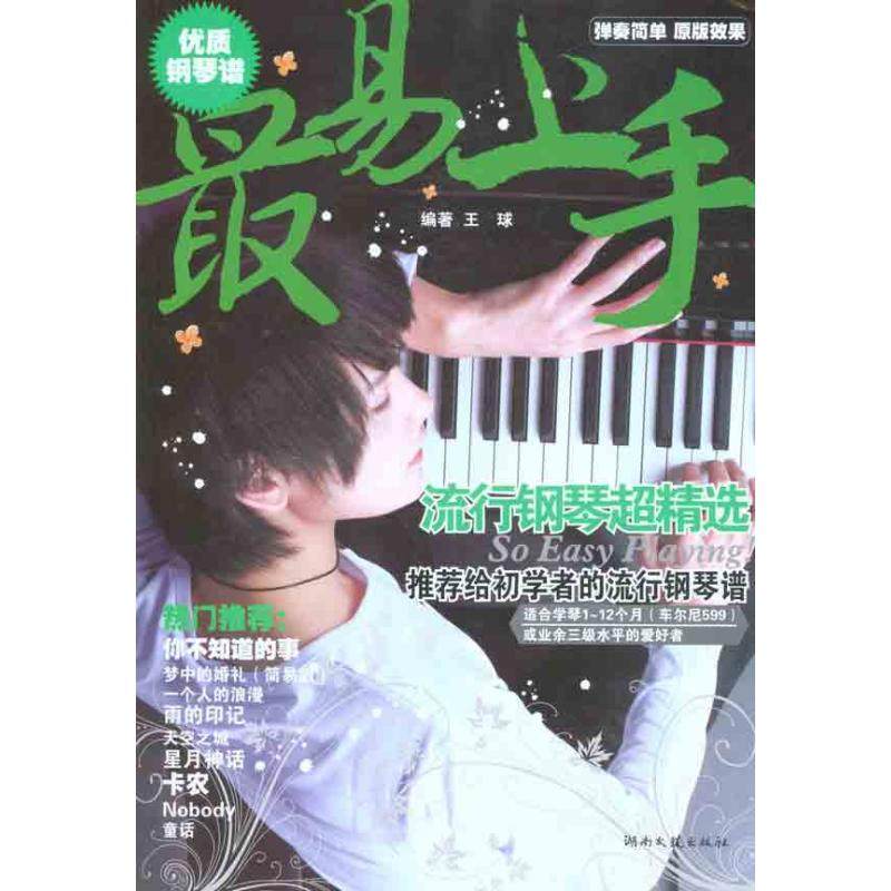 【保正版】易上手流行钢琴超精选王球著湖南文艺出版社9787540447014