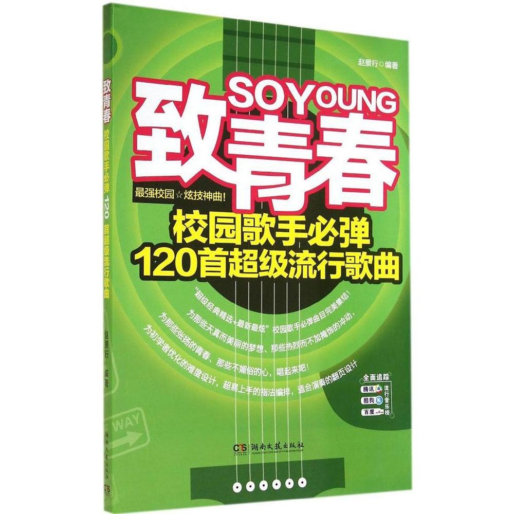 【正版图书】致青春校园歌手必弹120首流行歌曲赵景行艺术湖南文艺出版社