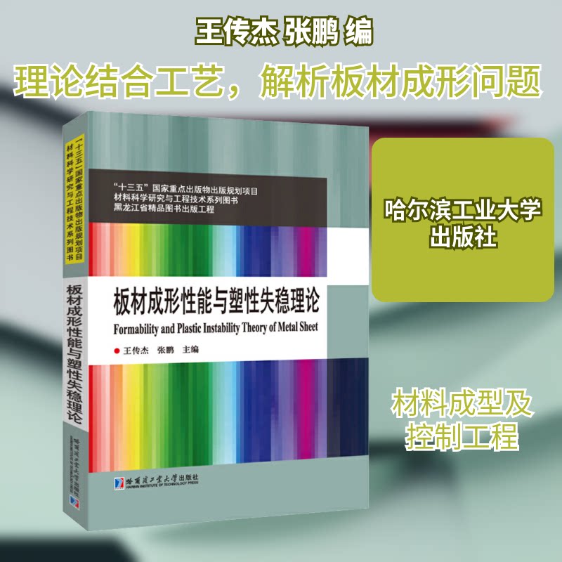【正版书籍】板材成形能与塑失稳理论 王传杰 哈尔滨工业大学出版社 9787560386515
