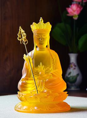 精品仿琉璃地藏王菩萨树脂佛像家用佛堂供奉保平安工艺品摆件结缘