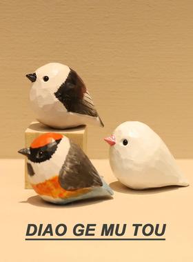 好多可爱的小肥啾！手工木雕小鸟桌面摆件治愈系生日礼物朋友情侣