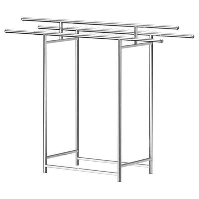 38圆管不锈钢晾衣架落地三杆双杆加厚加粗可折叠可伸缩户外家用阳