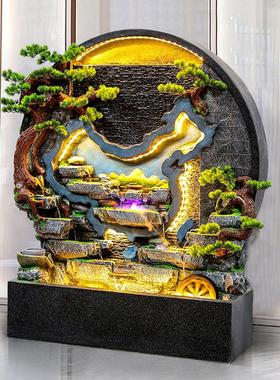 假山流水喷泉水幕墙鱼缸庭院大堂流水墙屏风鱼池造景装饰水景摆件