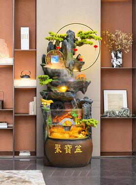 假山流水喷泉加湿器风水轮家居鱼缸客厅阳台造景开业乔迁装饰摆件