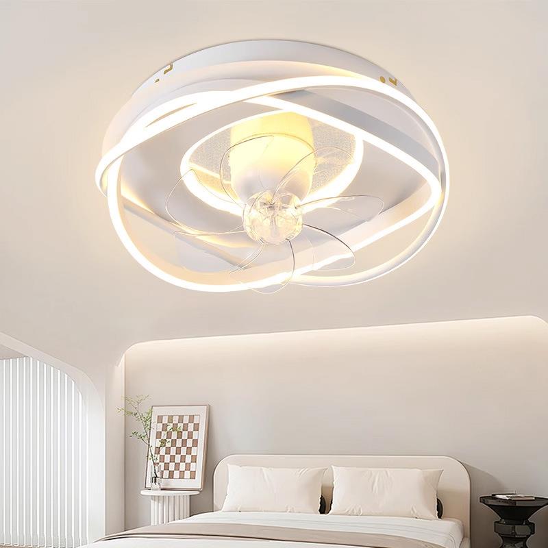 风扇灯卧室吸顶灯带风扇现代简约北欧房间变频六档智能电扇灯
