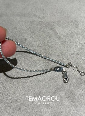 简约精致波罗海蓝编绳手链女通勤百搭淡蓝色手绳手饰品配饰手饰品