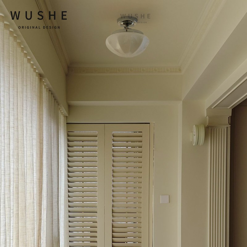 物设法式中古魔豆玄关走廊过道灯阳台吸顶灯奶油风设计师入户灯具