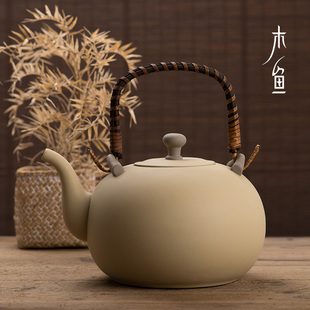 紫砂提梁壶煮茶壶陶瓷烧水壶煮茶器陶壶炭炉大号家用功夫茶具 日式