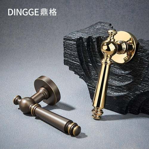 室内亮银色轻奢分体北欧套装简约美式法式卧室磁吸静音把手木门锁