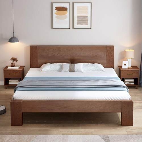 实木床1.5米松木双人床经济型现代简约1.8米出租房简易单人床1.2m