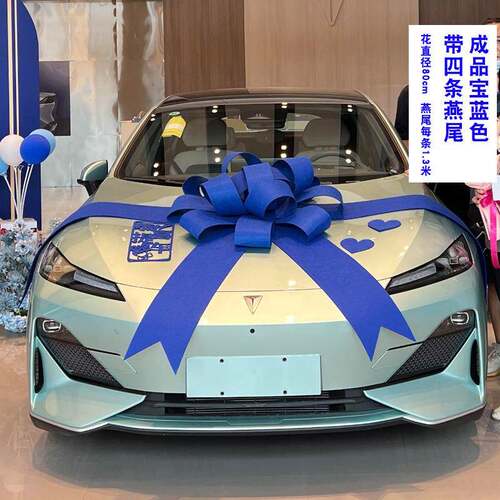 交车蝴蝶结新车上市提车仪式腾势零跑展厅布置车展装饰蝴蝶结大红
