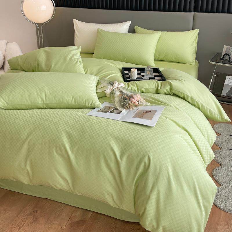 60支长绒棉床上四件套纯棉全棉轻奢高级感床单被套高档床品三件套