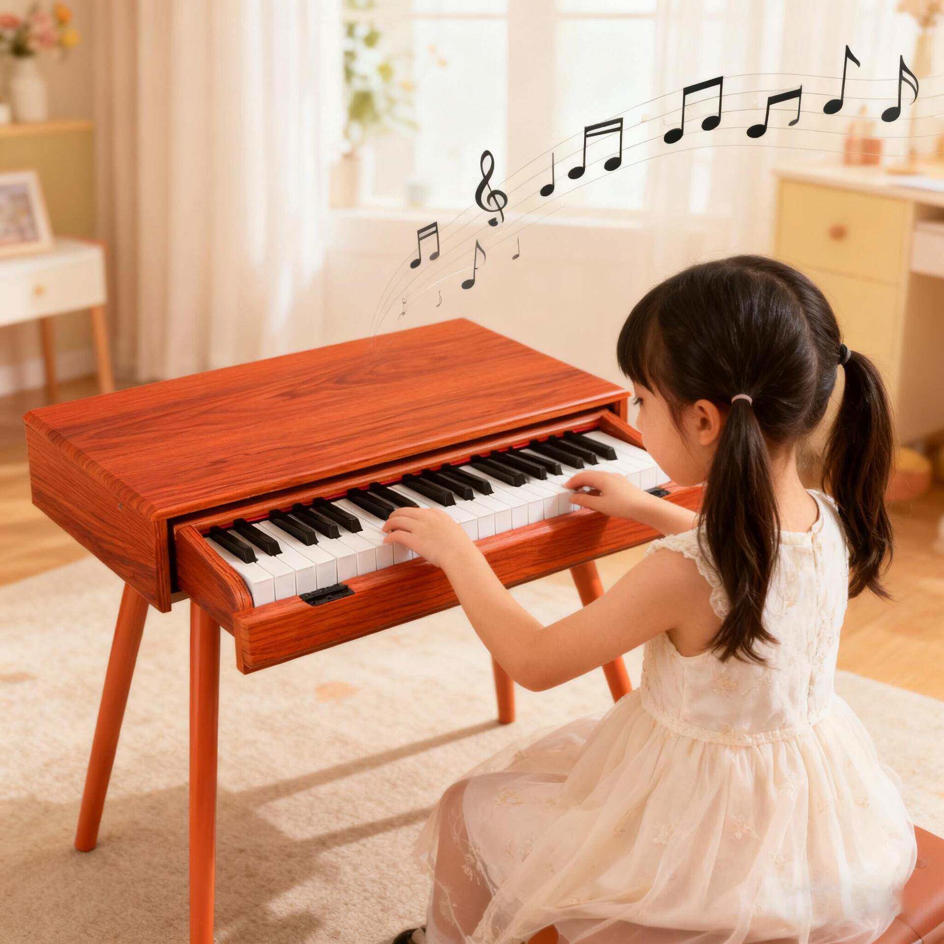 37键木质小钢琴抽屉款儿童玩具电子琴音乐婴幼儿童37键初学者