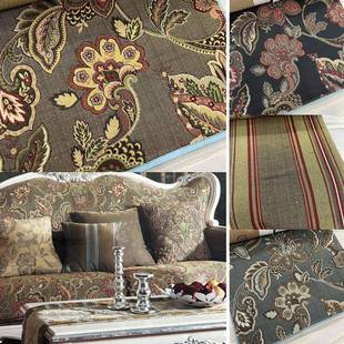 门幅145cm花卉提花面料美式 提花花布沙发布料窗帘布料 田园风格