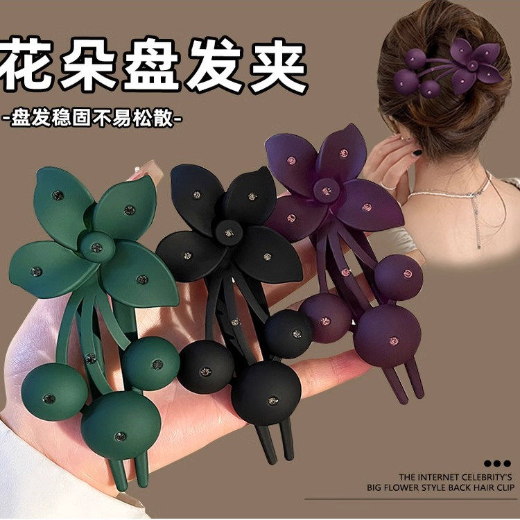 樱桃花朵发夹女后脑勺2025新款