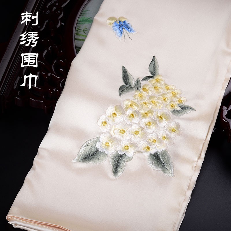 南京云锦礼品围巾领带情侣礼盒中国风特色礼品送老外苏绣长丝巾
