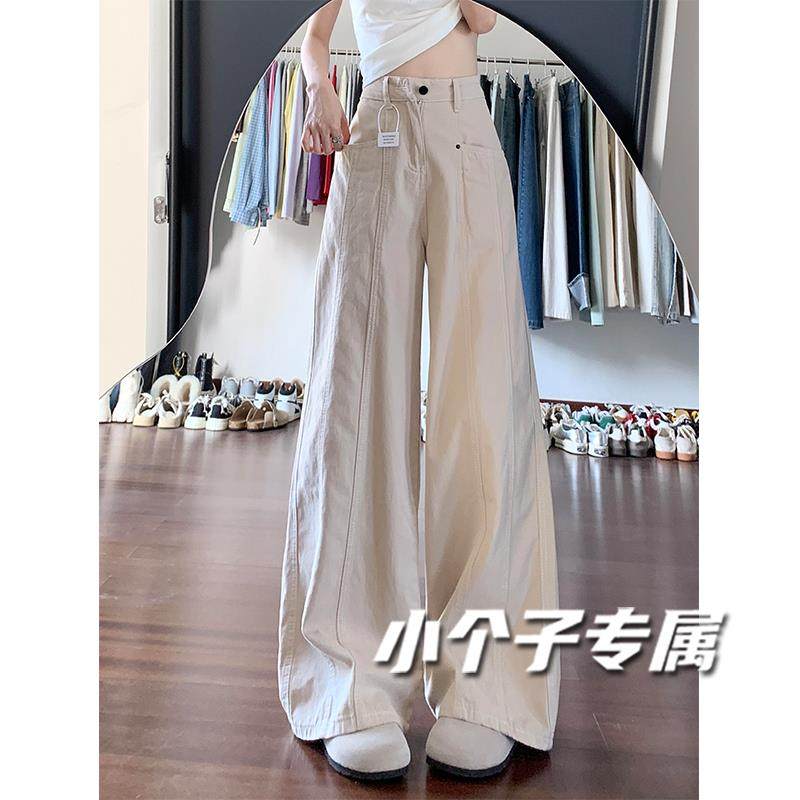 小个子美式覆古工装牛仔裤女款高腰裤子夏季新款超好看直筒宽裤