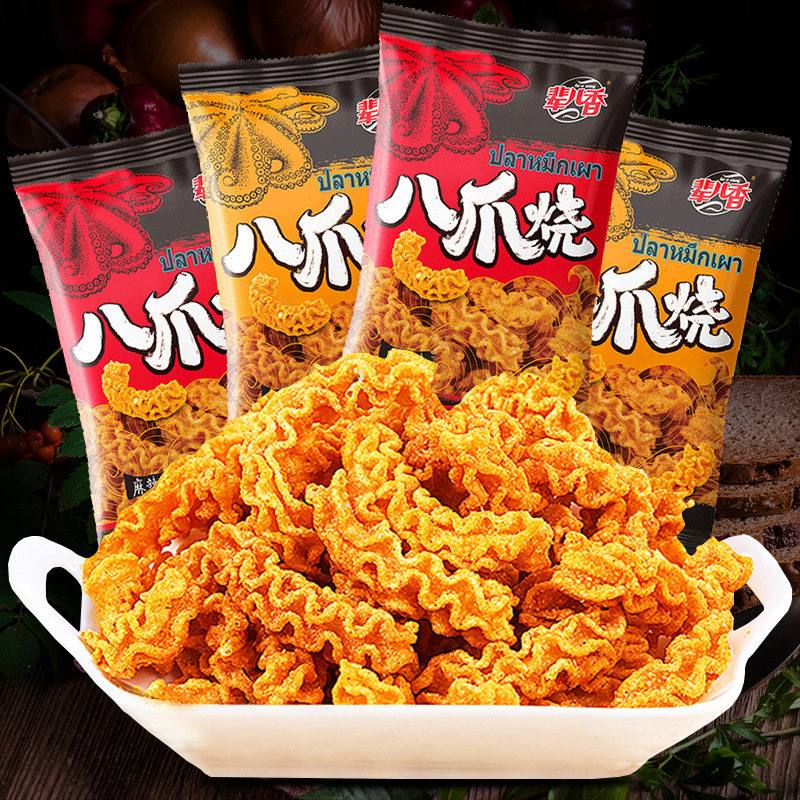 辈儿香八爪烧网红爆款麻辣零食锅巴小吃办公室解馋小零食