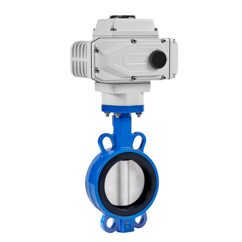 D971X-16Q电动对夹软密封蝶阀220V开关切断阀不锈钢铸铁DN100 150