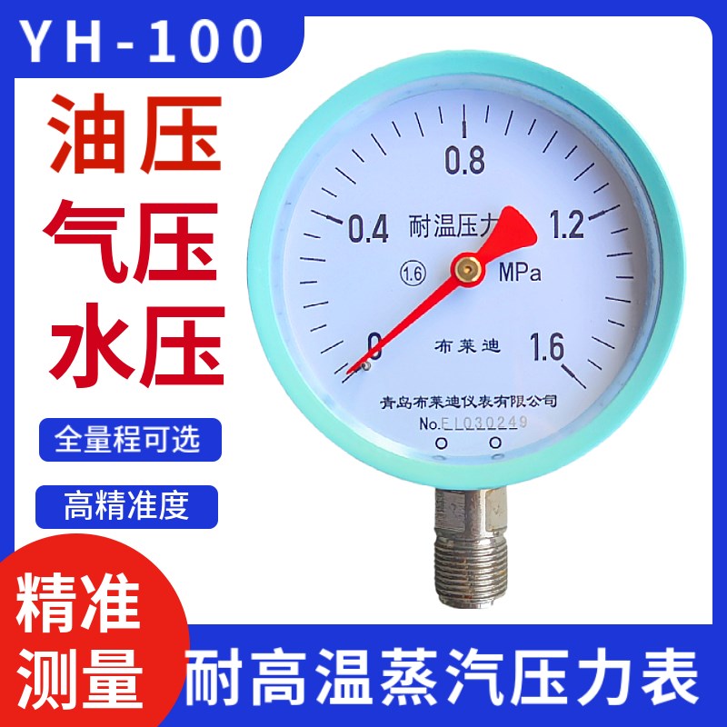 青岛布莱迪仪表耐高温压力表蒸汽锅炉300 电接点 YH-YTW100远传