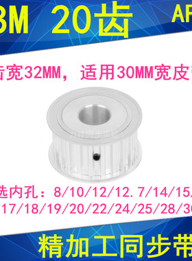 S8M20齿同步轮AF齿宽32内径810121415161718192022242528同步带轮