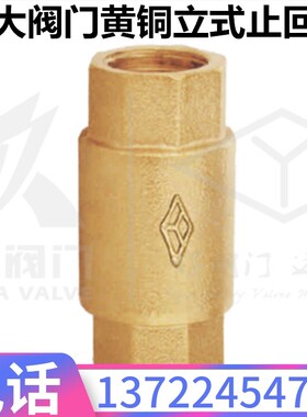 河北远大阀门H12X-10/16T黄铜水管弹簧立式防倒流止回阀DN15-50