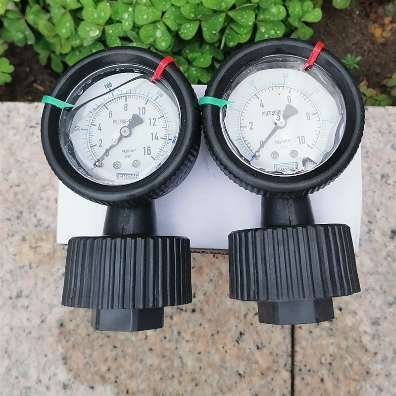 压力表耐震4分内丝全塑隔膜塑料耐酸碱防腐1/1.6MPA压力表油压表