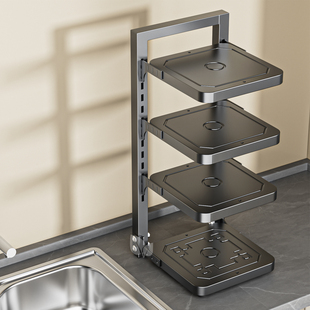 厨房下水槽架子置锅放锅具收纳架厨房置物架多层家用柜子内分层架