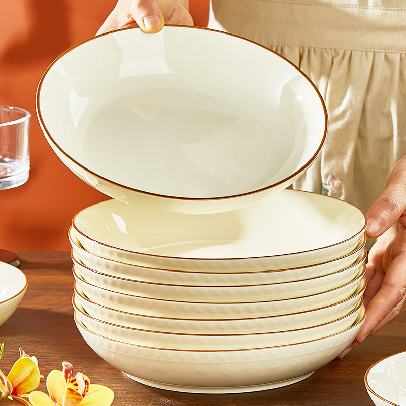 优尊陶瓷加厚陶瓷菜盘