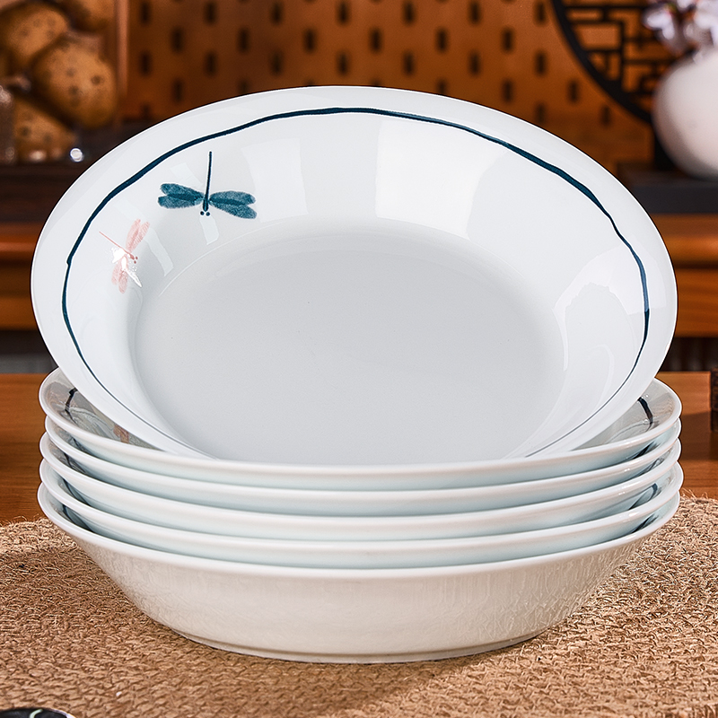 纬廷釉下彩陶瓷日式家用菜盘