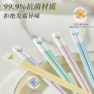 轻奢高颜值耐高温餐具个人防霉分餐快子 抗菌合金筷子家用2025新款
