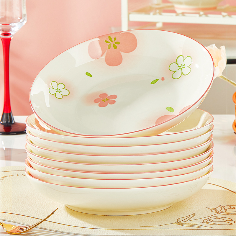 优尊陶瓷加厚陶瓷釉下彩菜盘