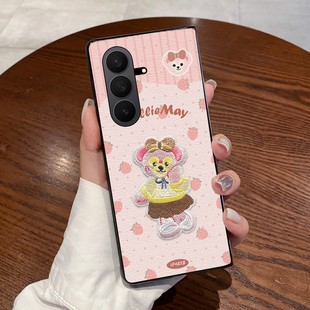 zfold5 w24 w23 zfold7 尾火虎适用于三星ZTriFold手机壳折叠皮纹波点雪莉玫可爱卡通ins日韩风秋冬女刺绣w26