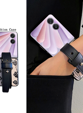 尾火虎 适用于荣耀magicvflip2手机壳满屏黑色玫瑰折叠屏复古文艺高级感华为purax/小米mixflip2/三星zflip7