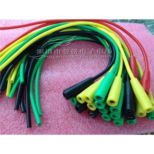 4mm香蕉插头母头测试线 4#香蕉母座连接线 5彩颜色 可定制长度