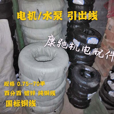JBQ电机引出线 耐油丁青 全铜丝 独根水泵引线 1平--90平点击引线
