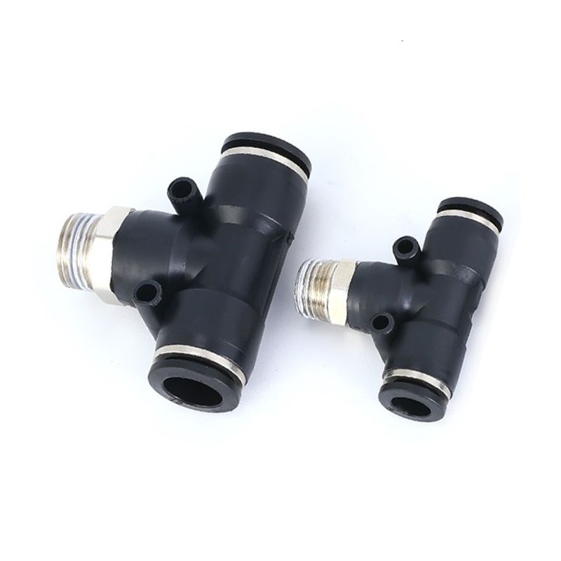 气动快速插接头PB4-01/T型三通正螺纹6-01/PB8-02/PB10-03全12-04