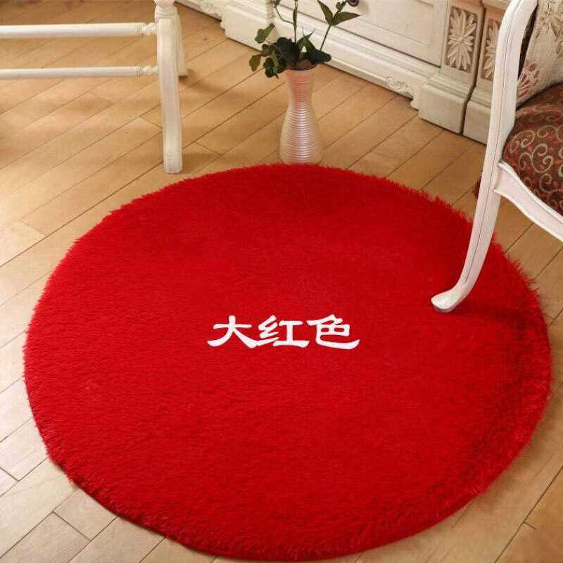 圆形地毯吊篮秋千底盘地垫阳台吊椅垫子防滑摇椅垫子 大红色 直径