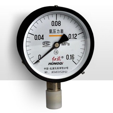 红旗氨用压力表 YA-100 0-6Mpa 氨气压力表 指针表 需定制 全规格
