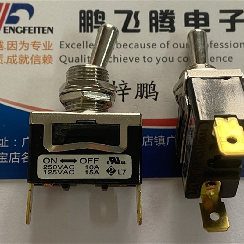 台湾德利威Dailywel 大钮子开关2脚2档 摇头摇臂拨动开关10A 12mm