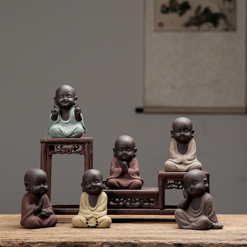 中式禅意创意六度小和尚陶瓷摆件家居博古架装饰品办公桌紫砂摆设,童鞋/婴儿鞋/亲子鞋,量脚器,淘宝优惠券,粉丝福利购,淘宝优惠卷