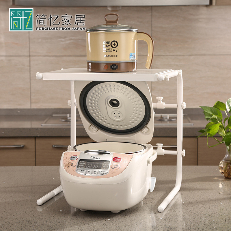 日本LEC厨房置物架分层微波炉电饭煲收纳架整理角架烤箱储物架子