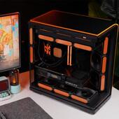 爱国者之星辉煌海景房机箱曲面玻璃360水冷台式 电脑Eatx主机机箱