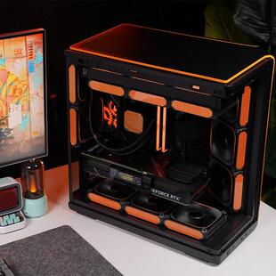 爱国者之星辉煌海景房机箱曲面玻璃360水冷台式电脑Eatx主机机箱