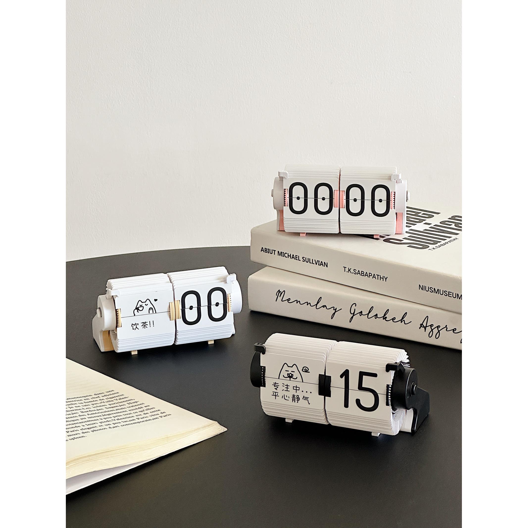 时光流响智能机械翻页时钟蓝牙自动调时座钟桌面闹钟计时钟表摆件