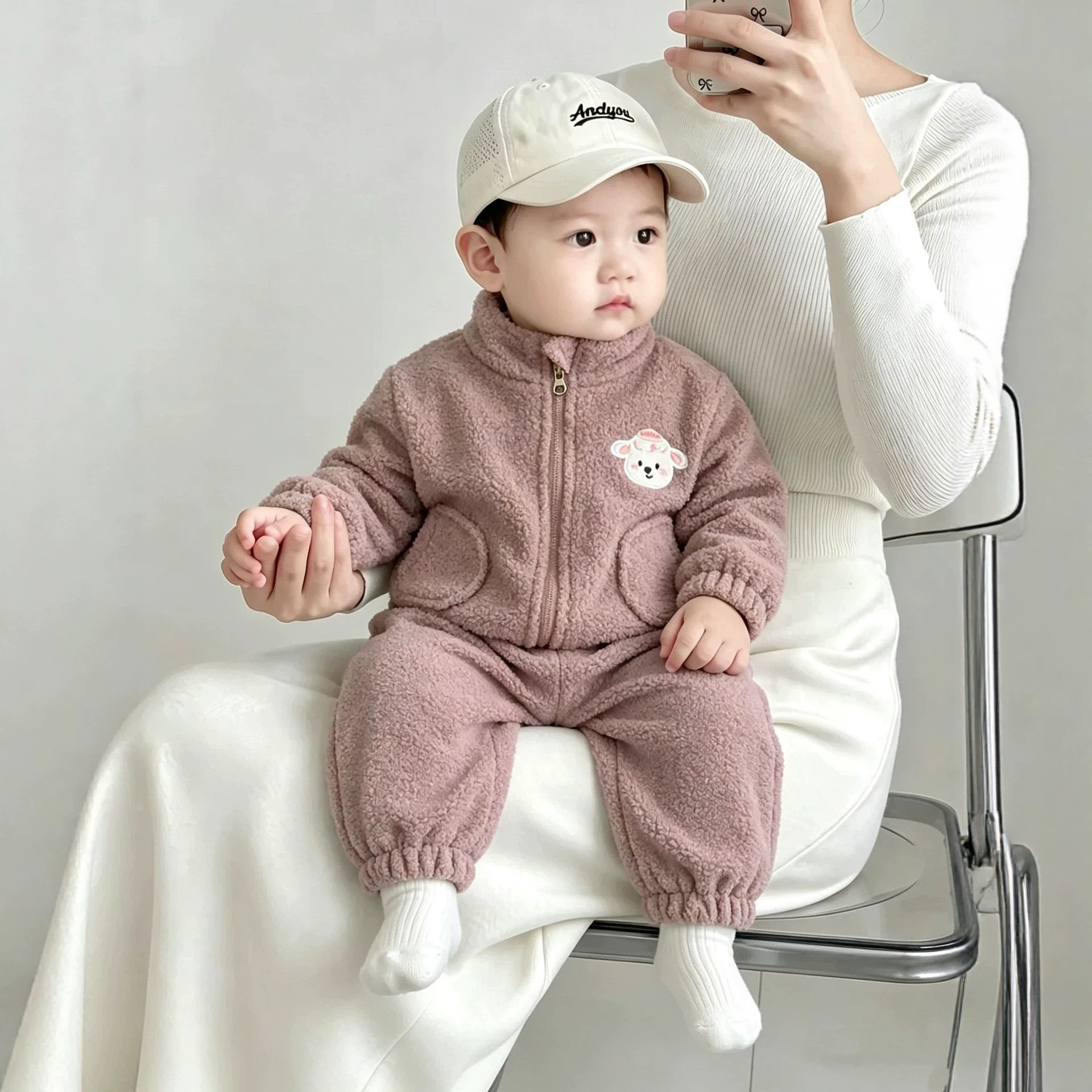 宝宝卡通家居服套装秋冬婴儿加绒保暖分体两件套男女儿童加厚睡衣