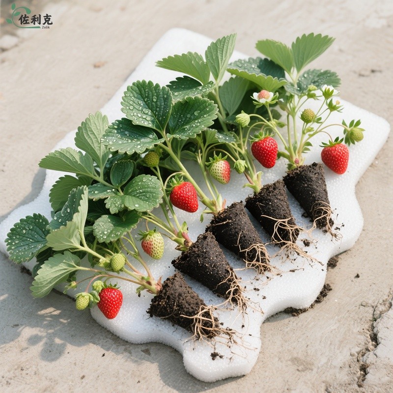 奶油草莓苗盆栽带花果土种