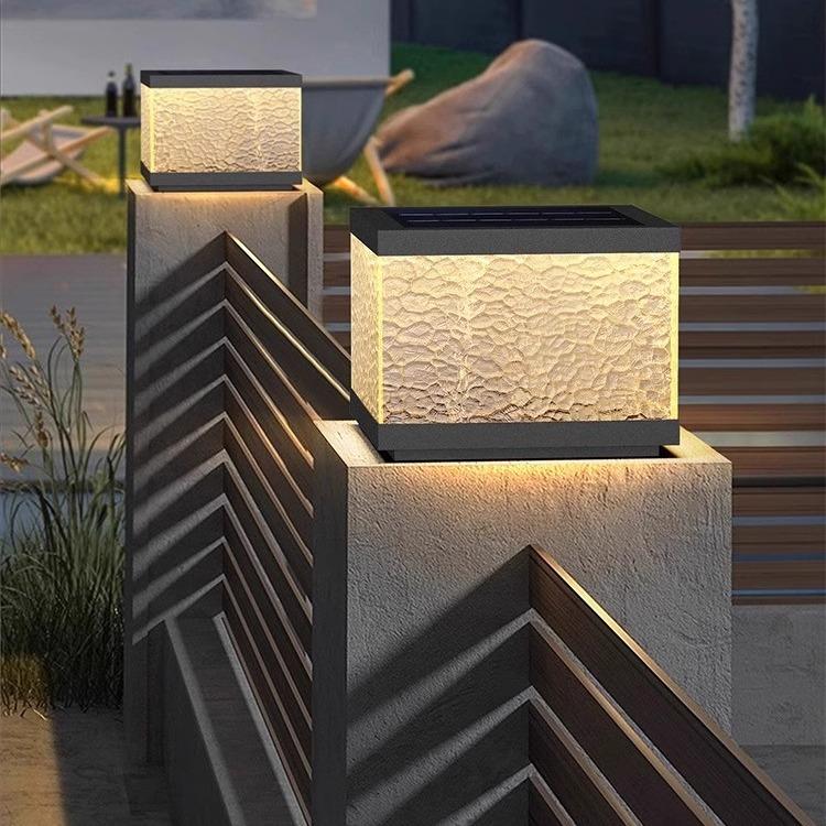 太阳能柱头灯户外防水庭院灯室外花园别墅大门柱灯现代柱子围墙灯